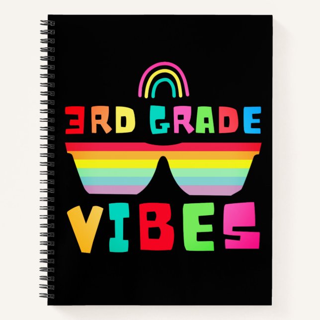 Third Grade Vibes Back To School Teacher & Student Notebook (Front)