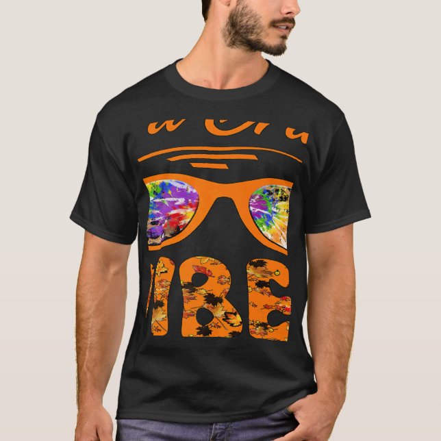 Third Grade Vibes Cute Tie Die Fall Teacher Paraed T-Shirt (Front)