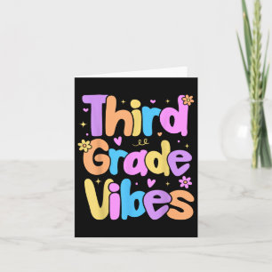 Third Grade Vibes Kids Back To School Preppy Graph Card