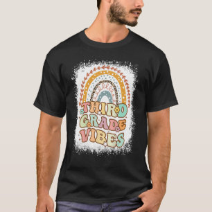 Third Grade Vibes Rainbow Bleached Retro 1st Day O T-Shirt