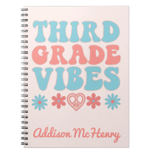 Third Grade Vibes - Retro Back To School Notebook