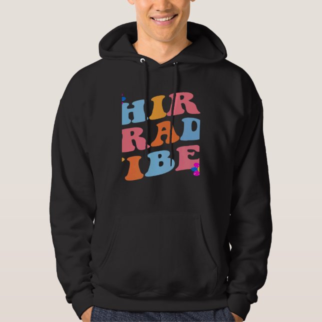Third Grade Vibes Retro Teacher Kids Women Back to Hoodie (Front)