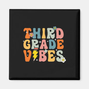 Third Grade Vibes Shirt 3rd Retro Back To School K Magnet