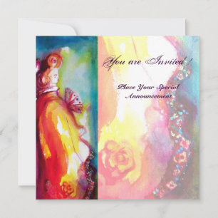 THIRD MASK masquerade ball ,gold red yellow blue Invitation