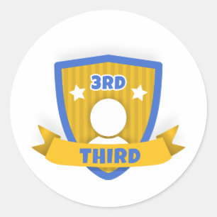 Third place classic round sticker