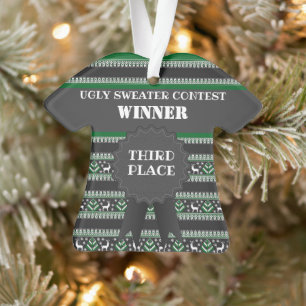 Third Place Ugly Christmas Sweater Contest Winner Ornament