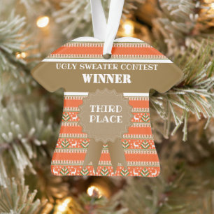Third Place Ugly Christmas Sweater Contest Winner Ornament