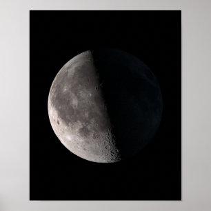 Third quarter phase moon poster
