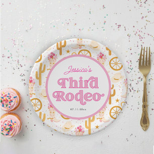 Third Rodeo Cowgirl 3rd Birthday Paper Plate