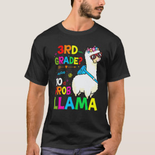 Third Team 3rd Grade Teacher Rainbow No Prob Llama T-Shirt