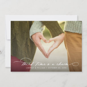 Third Time's a Charm Photo Change the Date Announcement