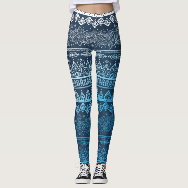 Third tribal ethnic, seamless pattern. leggings (Front)