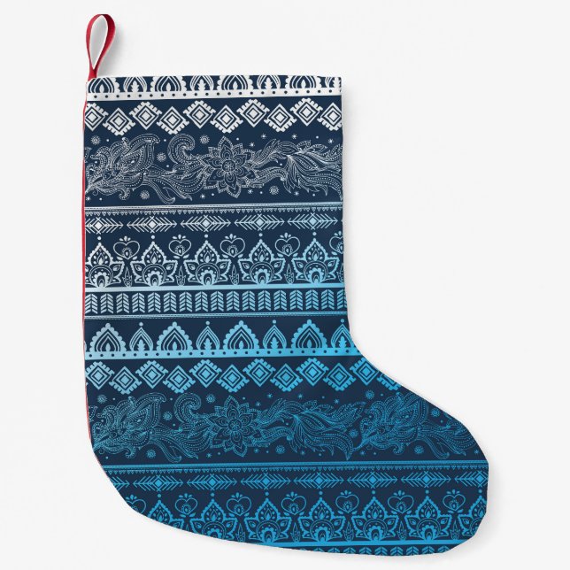 Third tribal ethnic, seamless pattern. small christmas stocking (Front)