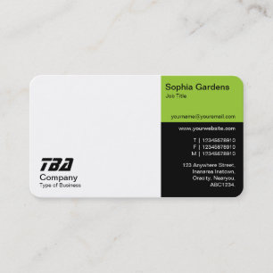 Thirds - White, Martian Green and Black Business Card