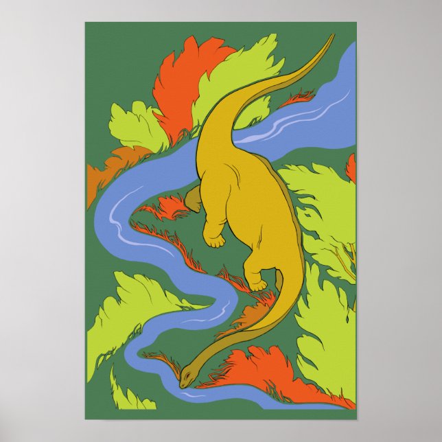 Thirsty diplodocus poster. poster (Front)