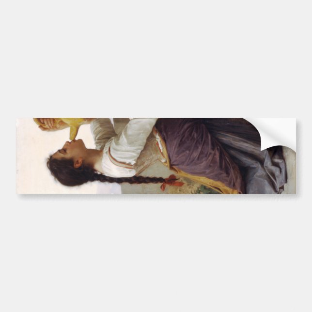 Thirsty Girl Drinking from a Jug (Rural Landscape) Bumper Sticker (Front)