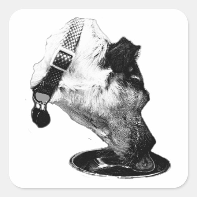 Thirsty Terrier Mix Vinyl Sticker (Front)