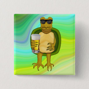 Thirsty Turtle 15 Cm Square Badge