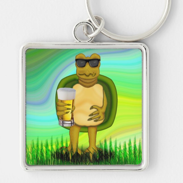 Thirsty Turtle Key Ring (Front)