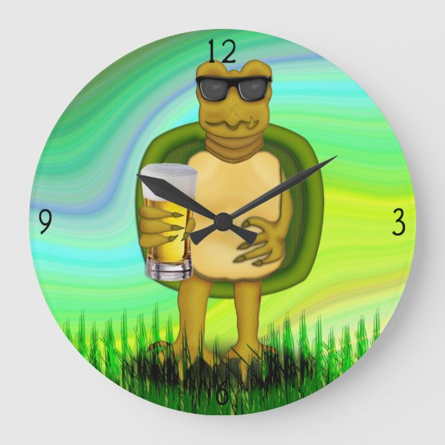 Thirsty Turtle Large Clock (Front)