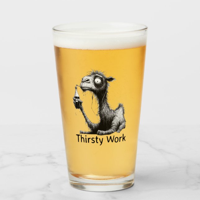 Thirsty Work Glass (Front Filled)
