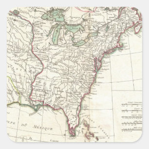 Thirteen Colonies Vintage Map (1776) Square Sticker