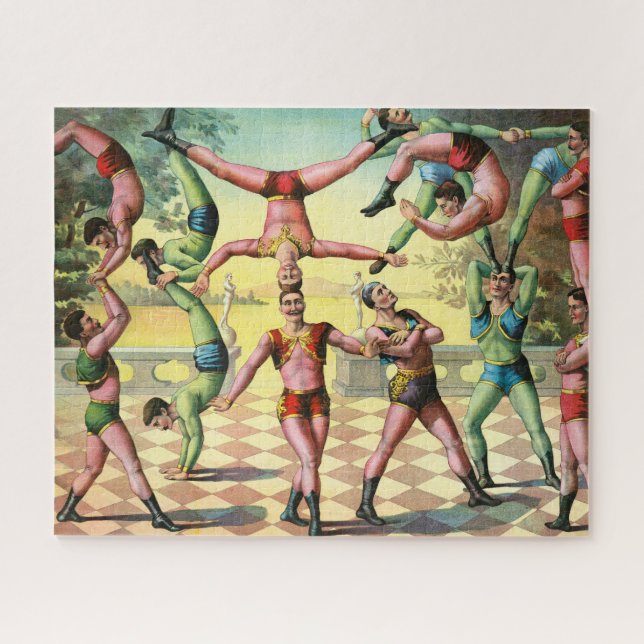 Thirteen Men Doing Acrobatics Jigsaw Puzzle (Horizontal)