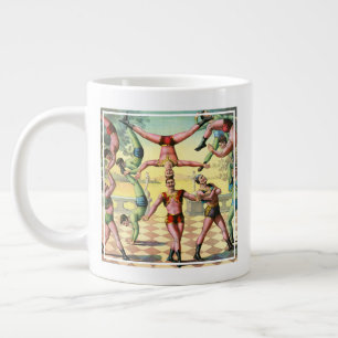 Thirteen Men Doing Acrobatics Large Coffee Mug
