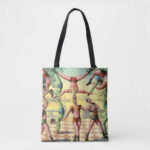 Thirteen Men Doing Acrobatics Tote Bag