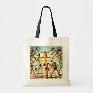 Thirteen Men Doing Acrobatics Tote Bag