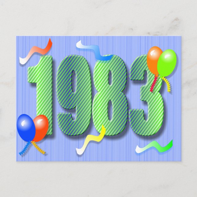 Thirtieth Birthday 1983 Postcard (Front)