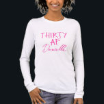 THIRTY AF Funny 30th Birthday Pink Tri-Blend Shirt<br><div class="desc">Celebrate turning 30 with bold confidence and a splash of sass. This custom “THIRTY AF” t-shirt features your name in playful pink script beneath the statement slogan — a fun and fabulous design perfect for brunches, birthday trips, or low-key nights with your favourite people. Soft, flattering, and unforgettable, this tee...</div>