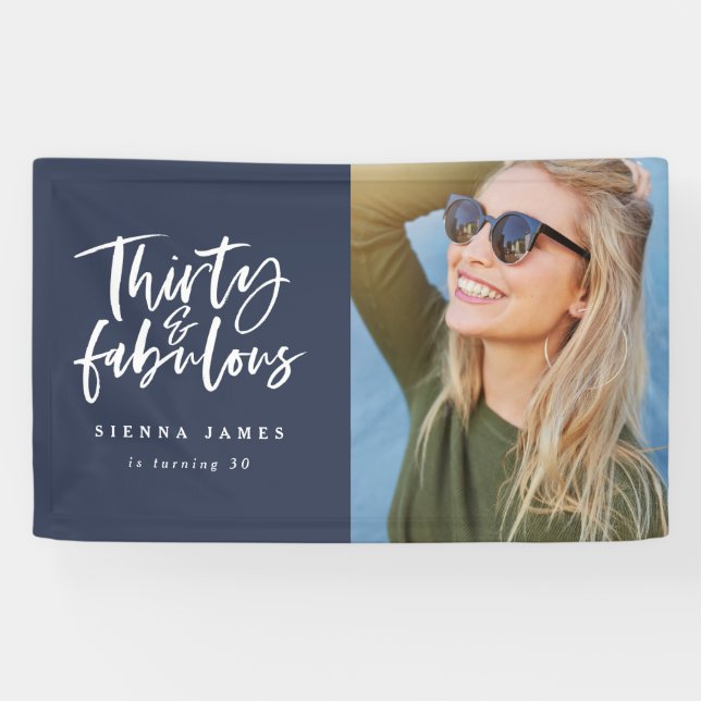 Thirty and fabulous birthday banner (Horizontal)