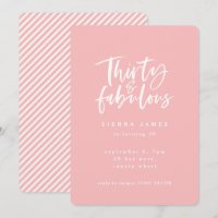 thirty and fabulous birthday party photo invite