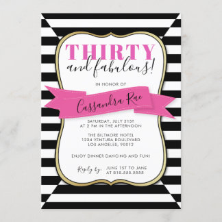 THIRTY AND FABULOUS | STRIPED INVITATION