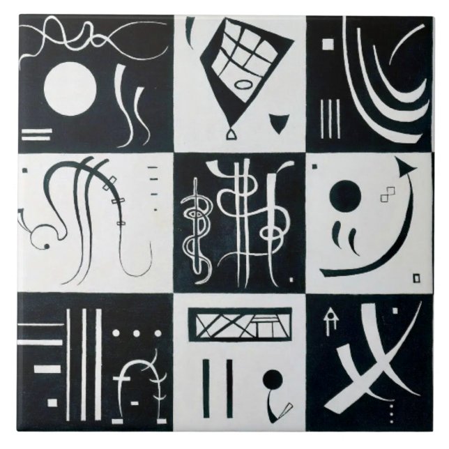 Thirty, Biomorphic Abstraction - Wassily Kandinsky Ceramic Tile (Front)