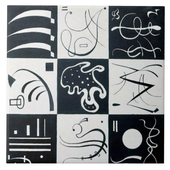 Thirty, Biomorphic Abstraction - Wassily Kandinsky Ceramic Tile (Front)