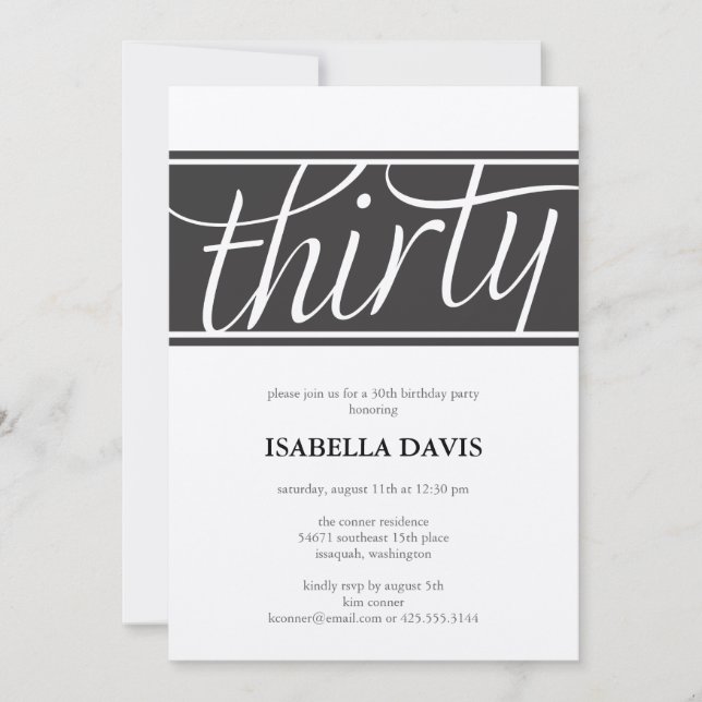 thirty birthday invitation (Front)
