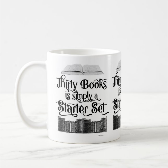 Thirty Books Readers Hoarding Design Coffee Mug (Left)