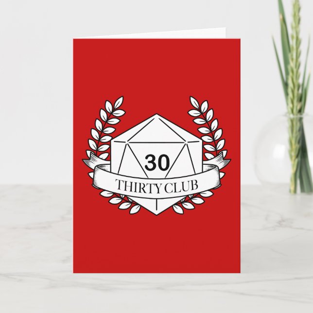 Thirty Club Gaming Emblem Birthday Greeting Card (Front)