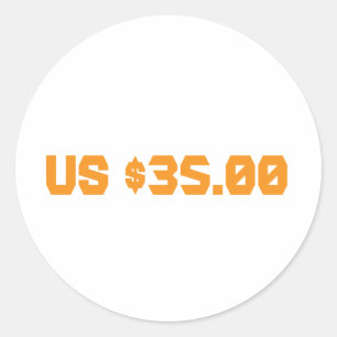 Thirty five dollars classic round sticker