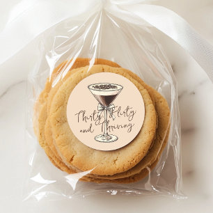 Thirty Flirty and Thriving Cocktail 30th Birthday Classic Round Sticker
