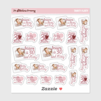 Thirty & Flirty Birthday Girl Labels | Thirtieth