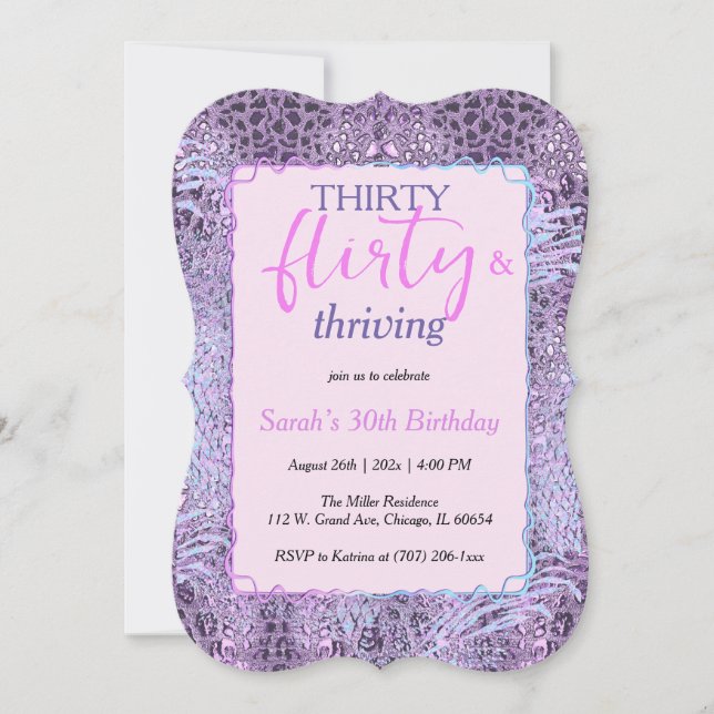 Thirty, Flirty & Thriving Birthday Invitation (Front)