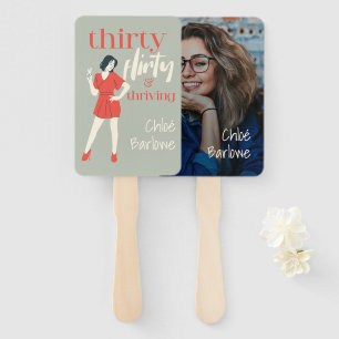 Thirty Flirty & Thriving Personalised Photo Hand Fan