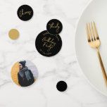 Thirty | Gold & Black Modern 30th Birthday Party Confetti<br><div class="desc">Add detail to your special day with this stylish 30th birthday photo table confetti. This design features a chic brush script "Thirty",  "Cheers",  "Birthday" in black & gold colour combo. More designs and party supplies are available at my shop BaraBomDesign.</div>