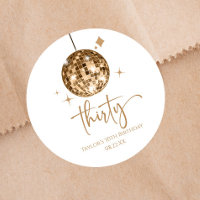 Thirty Gold Disco Ball 30th Birthday Party