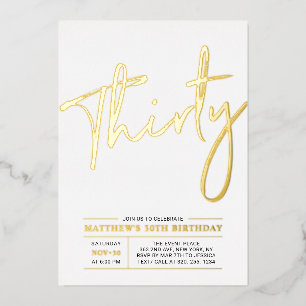 Thirty   Modern Gold 30th Birthday Party
