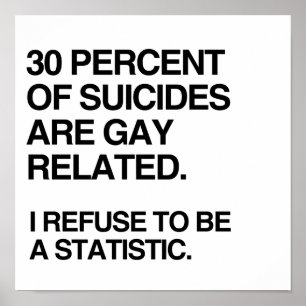 THIRTY PERCENT OF SUICIDES ARE GAY RELATED POSTER