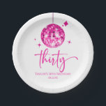 Thirty Pink Disco Ball 30th Birthday Party Paper Plate<br><div class="desc">These are Thirty Pink Disco Ball 30th Birthday Party Paper Plates!</div>